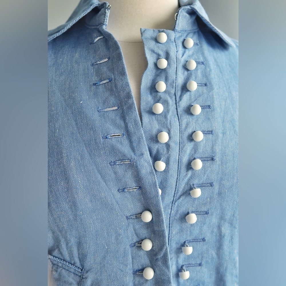 See by Chloé Military-Inspired Denim Dress Coat – Size 2 / EU 38 - Picture 4 of 12